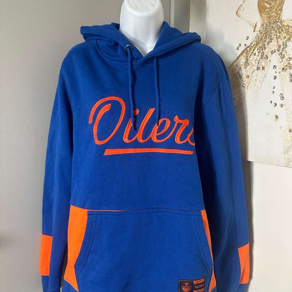 Mens Blue Edmonton Oilers Hoodie Medium